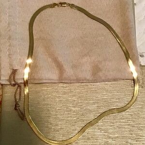 JTV Gold Herringbone Necklace Classic Jewelry NWOT